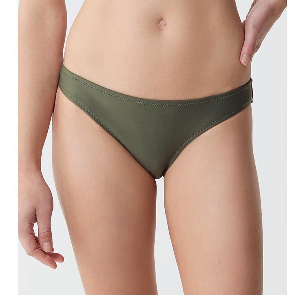 NWT J. Crew Heritage 1989 High-Leg Bikini Bottom BP209 Cool Cypress Green Size L